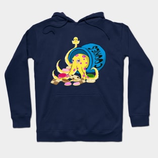 Octopus in a cookie jar (yellow with rings) Hoodie